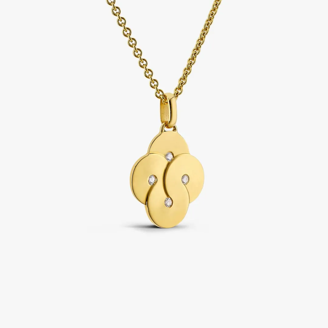 Hot Arthus Bertrand Pendentif Or Jaune 4 Diamants Enlacé
