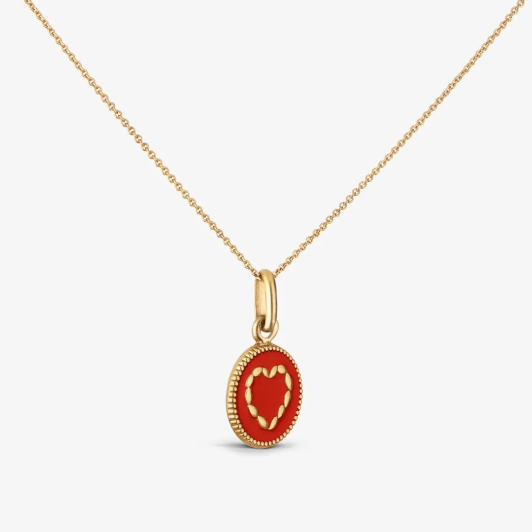 Online Arthus Bertrand Pendentif Or Jaune Cœur - Rouge Empire