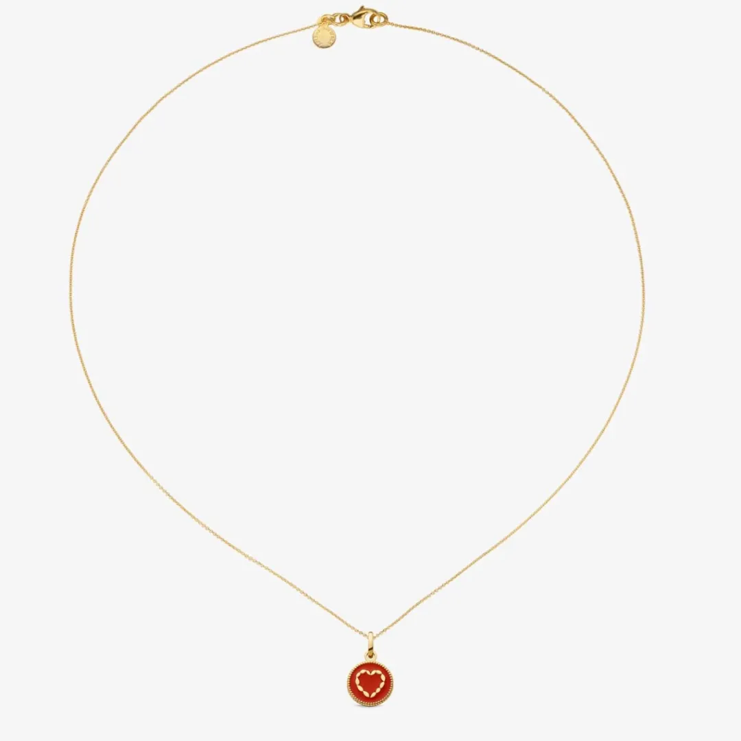 Online Arthus Bertrand Pendentif Or Jaune Cœur - Rouge Empire