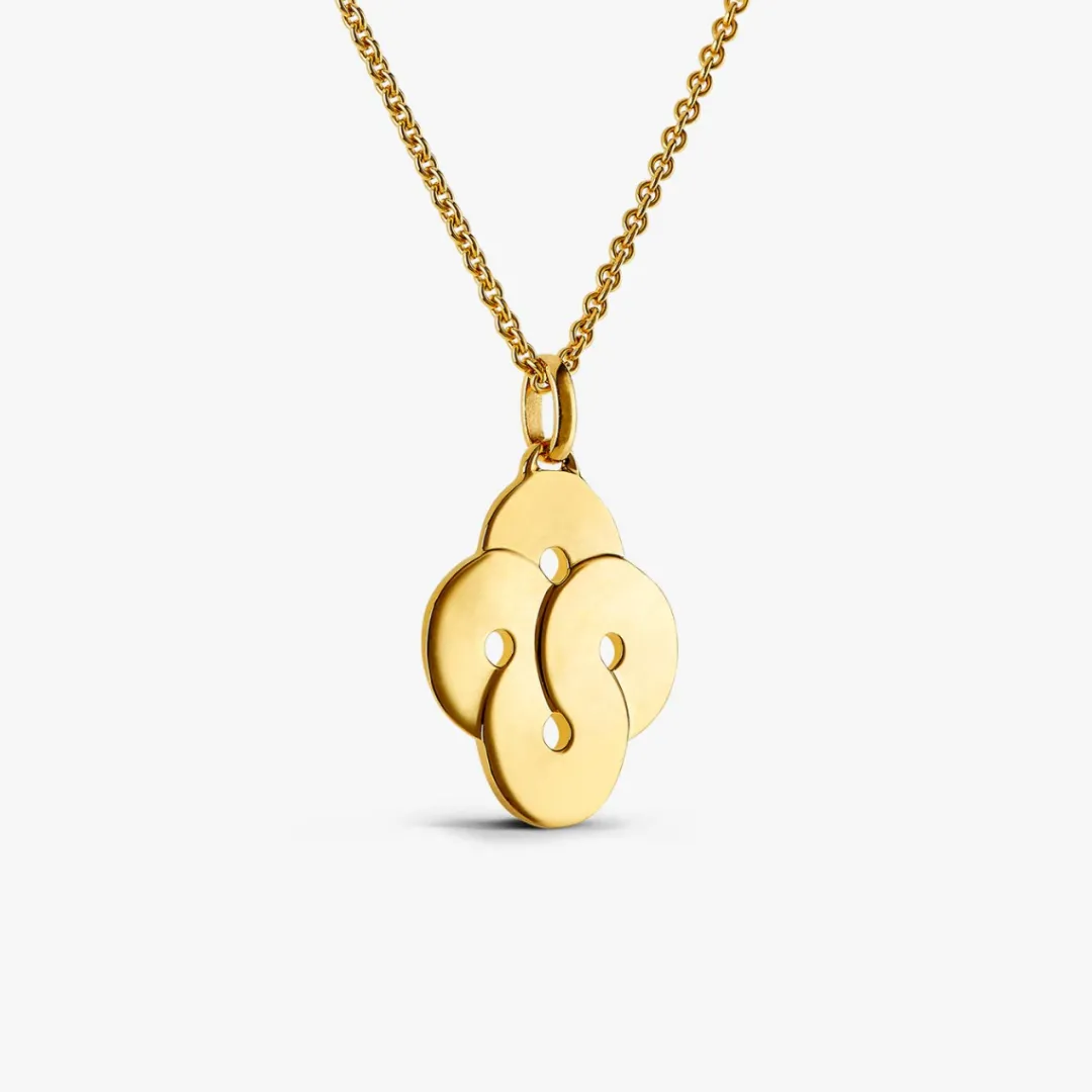 New Arthus Bertrand Pendentif Or Jaune Enlacé