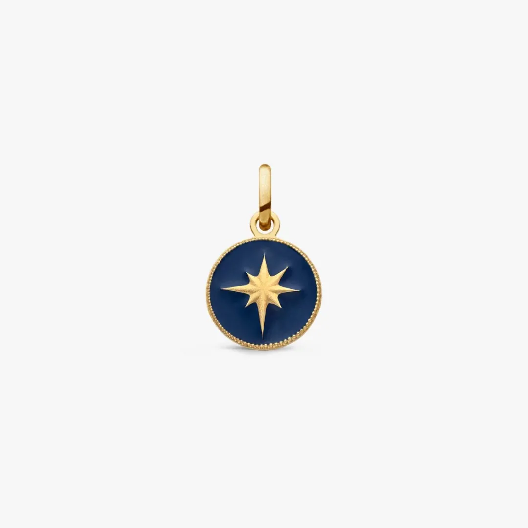 Online Arthus Bertrand Pendentif Or Jaune Etoile - Bleu Marine