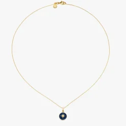 Online Arthus Bertrand Pendentif Or Jaune Etoile - Bleu Marine