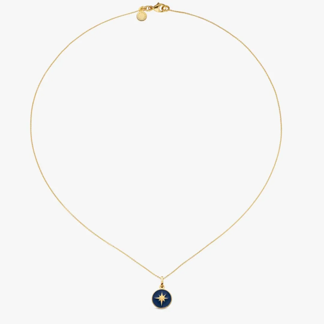 Online Arthus Bertrand Pendentif Or Jaune Etoile - Bleu Marine