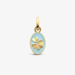 Fashion Arthus Bertrand Pendentif Or Jaune Trèfle - Bleu Ciel