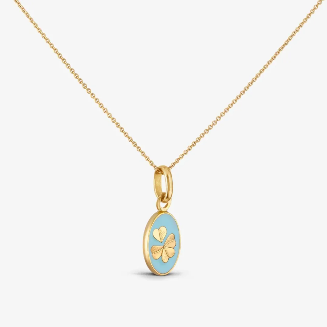 Fashion Arthus Bertrand Pendentif Or Jaune Trèfle - Bleu Ciel