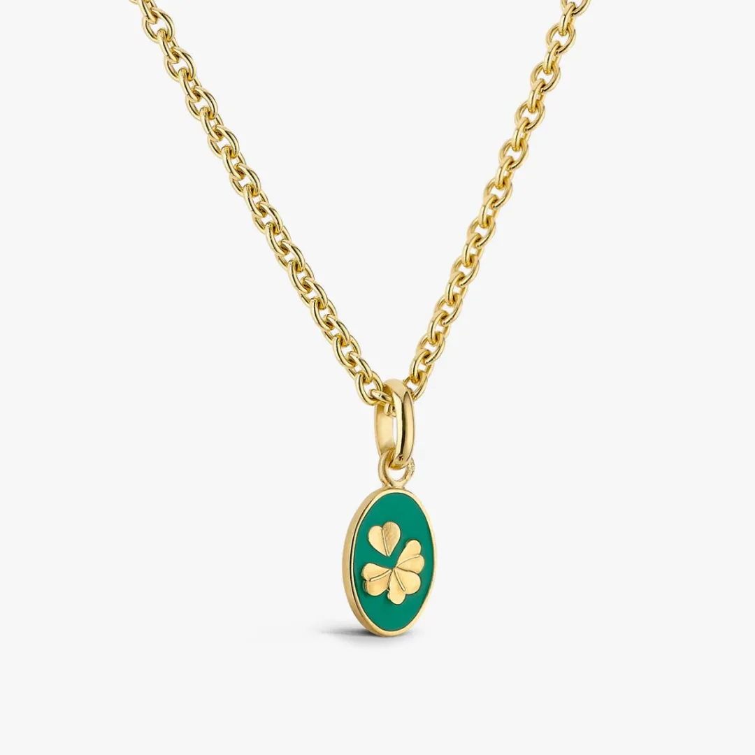 Hot Arthus Bertrand Pendentif Or Jaune Trèfle - Emeraude