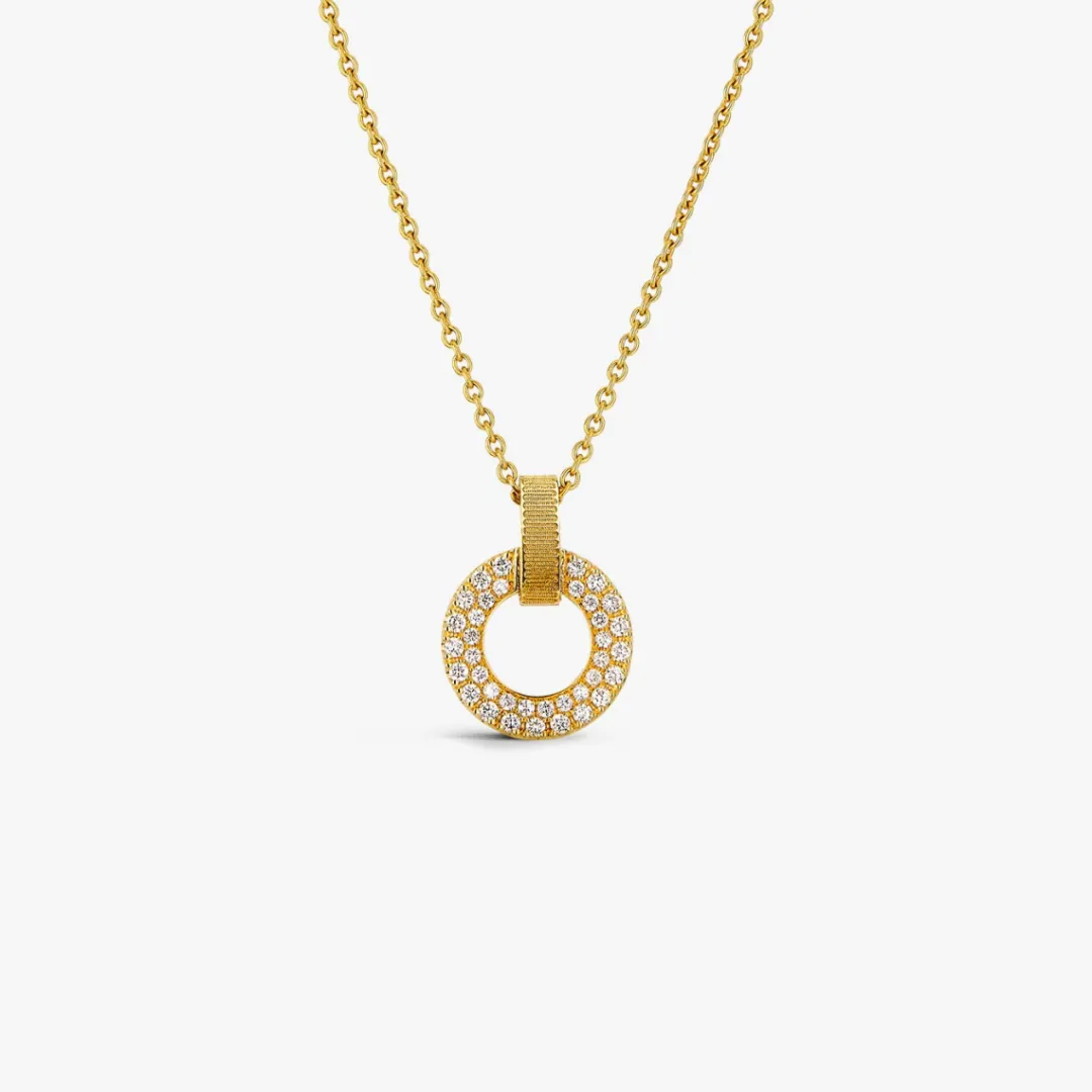 Discount Arthus Bertrand Pendentif Ruban Or Jaune et Pavé Diamants