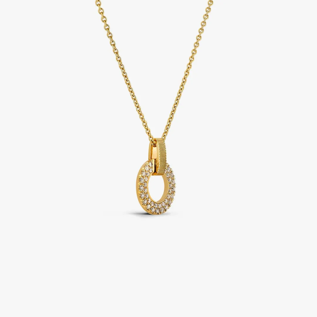 Discount Arthus Bertrand Pendentif Ruban Or Jaune et Pavé Diamants